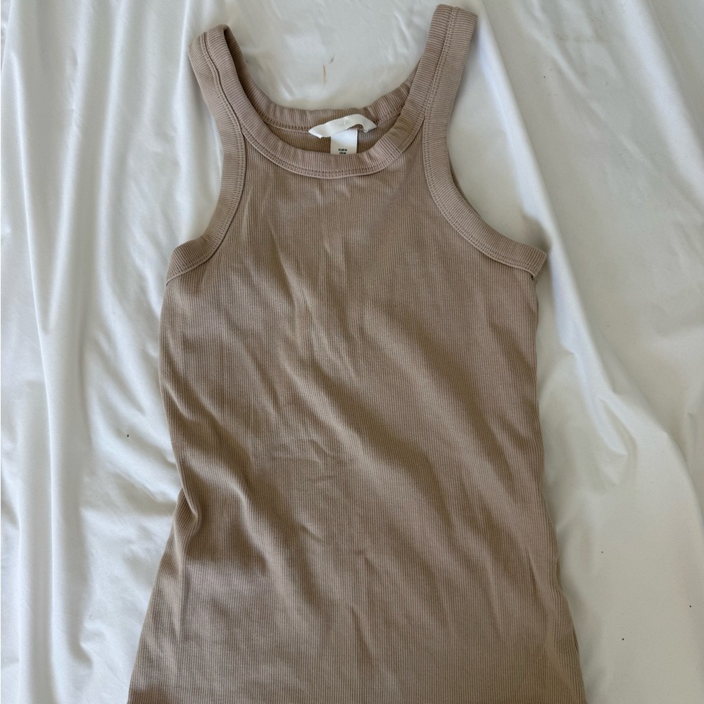 H&M Beige Ribbed Tank Top